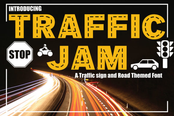 Traffic Jam: A Bold Display Font for Playful Brand Identities